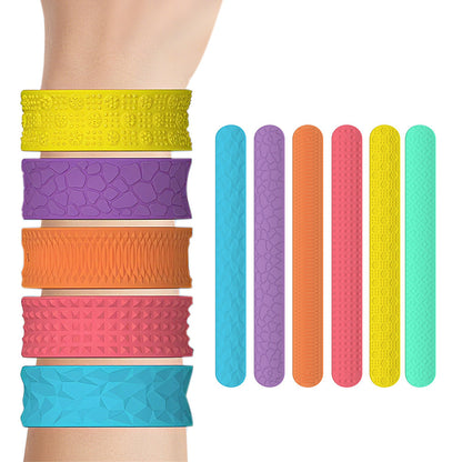 6Pcs Sensory Silicone Snap Bracelets Textured Fidget Toys for Kids and Teens