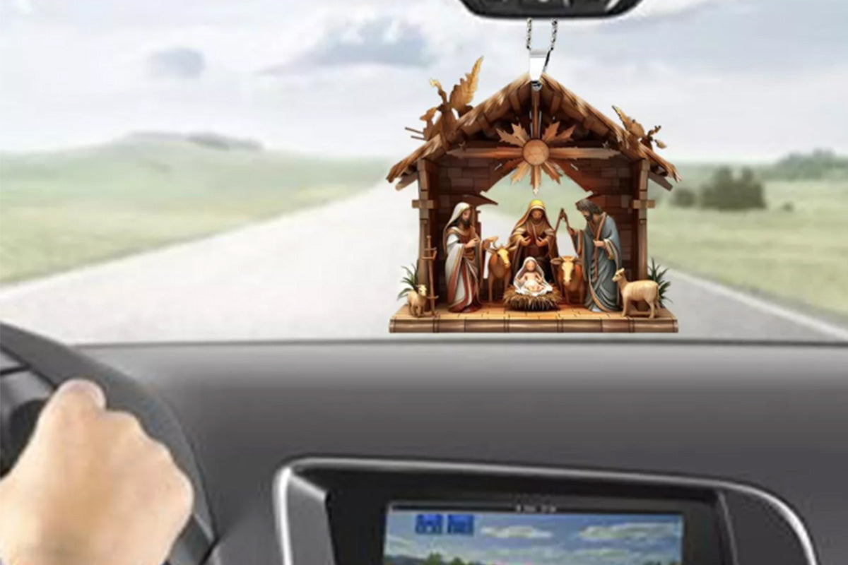 7Pcs 2D Christmas Nativity Scene Ornaments the Birth of Jesus Decor