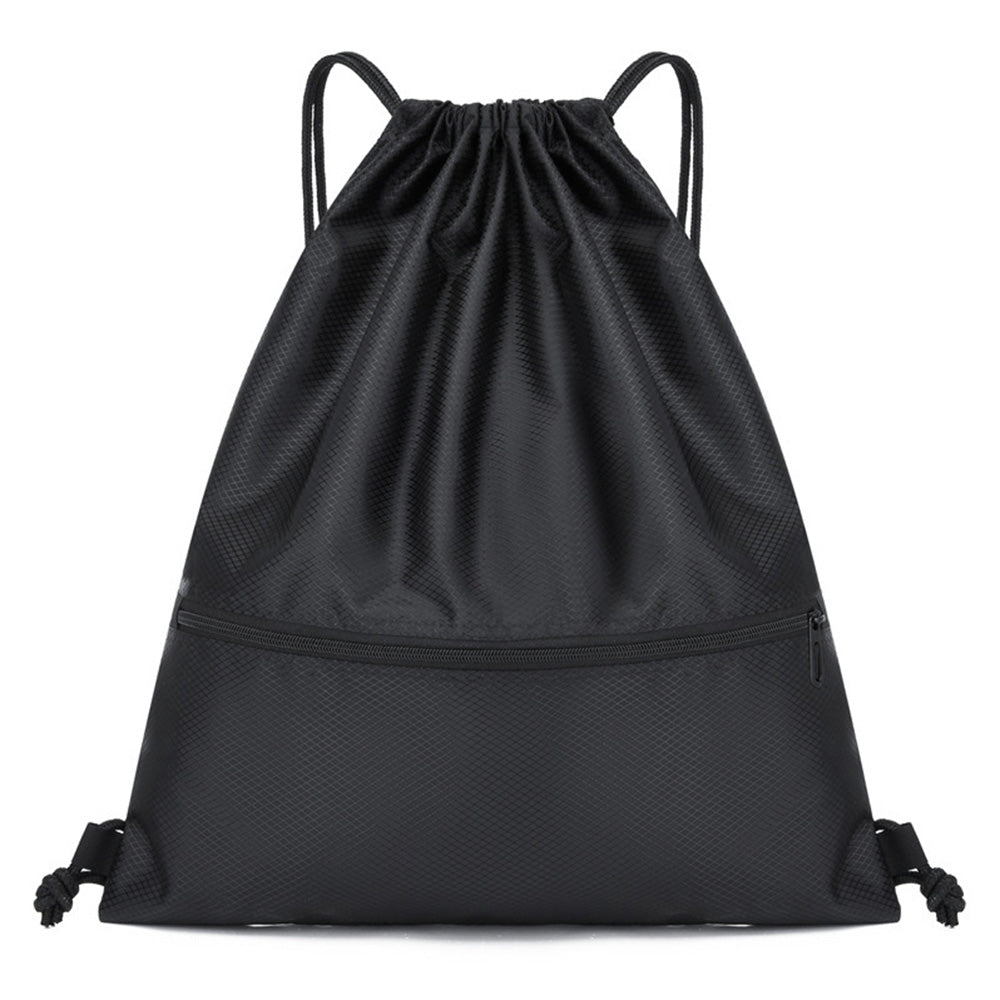 Drawstring Backpack Bag Portable Gym Backpack - Black
