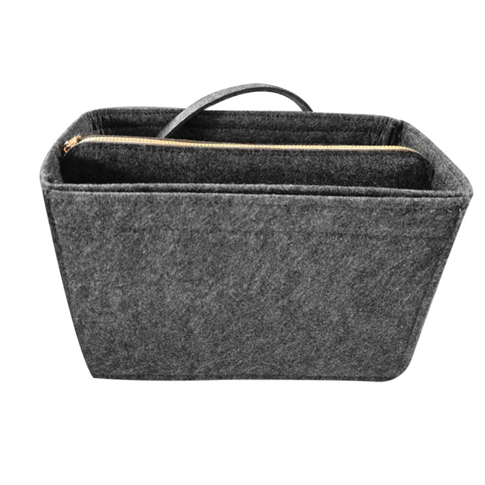 Thick Felt Tote Bag Organizer Insert with Multiple Pockets -Grey