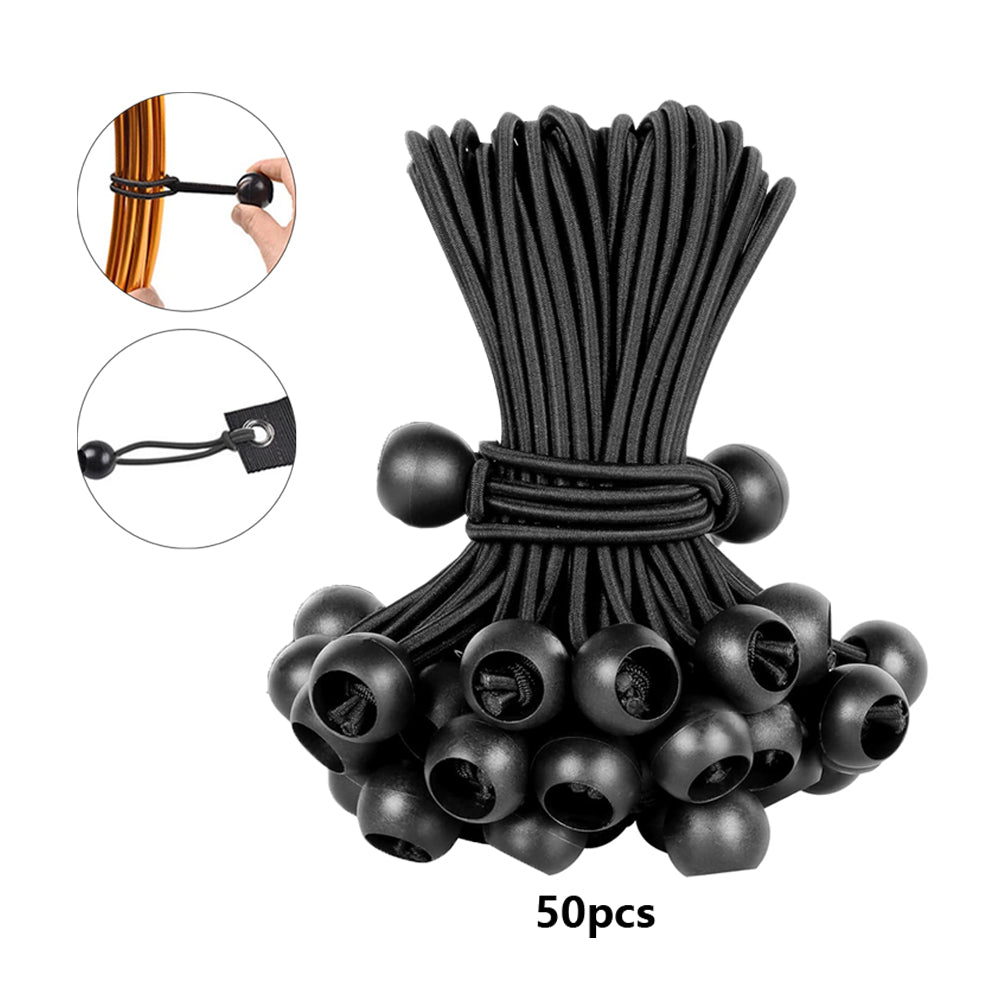 50Pcs Bungee Cord Balls Bungee Cords for Camping Tents Cargo Wire and Hoses Holding