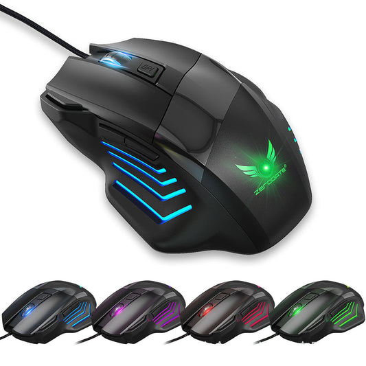 Wired Gaming Mouse 2400 DPI Adjustable 7-Color PC Gaming Mice Compatible with Windows Mac
