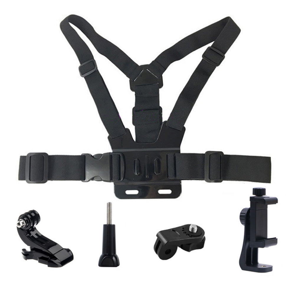 Mobile Phone Chest Mount Adjustable Harness Strap Holder with Rotating Phone Clip