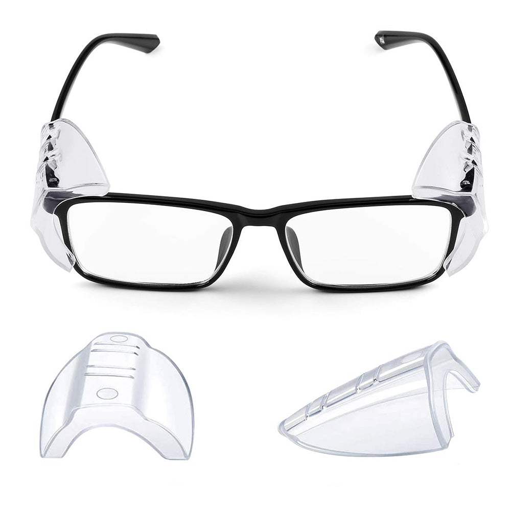 4-Pack Clear Side Shields Flexible Universal Eye Protection for Glasses