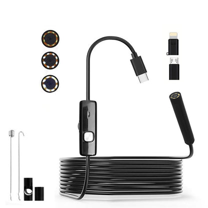 3-in-1 Phone Endoscope Camera Borescope with LED Lights