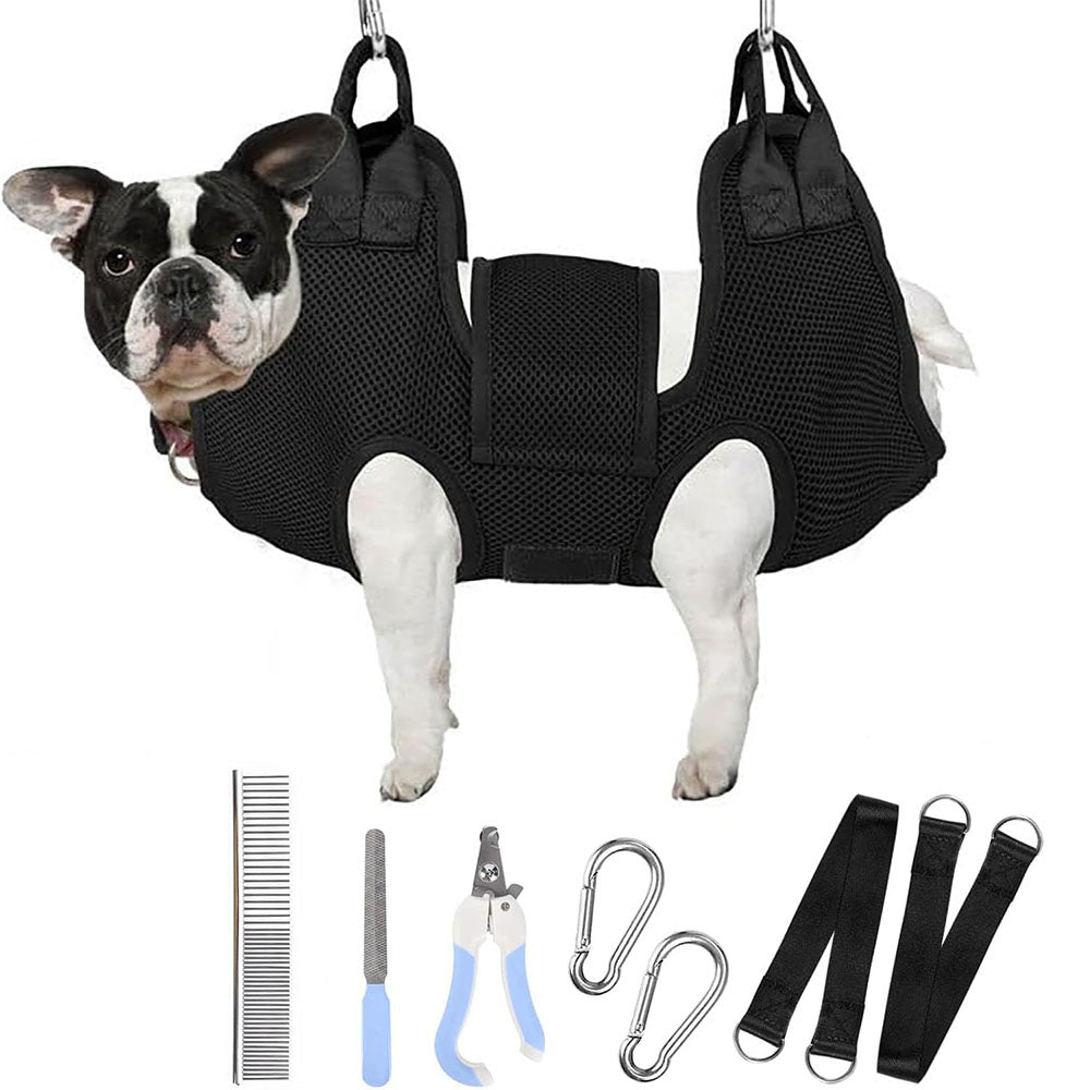 8 Piece Pet Grooming Hammock Set for Cats Dogs Nail Trimming and Restraint