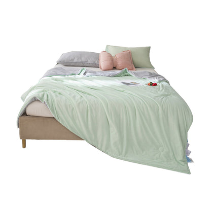 Reversible Cooling Blanket Lightweight Cool Blanket for Summer Green