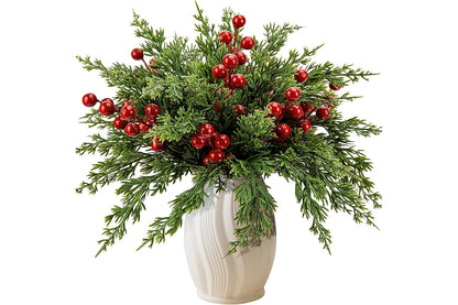 Christmas Artificial Flowers with Berry Stems Fake Pine Sprigs Garland Branches