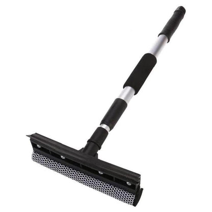 Telescopic Rubber Squeegee Double-Sided Scrubber Sponge Glass Window Car Windscreen Cleaner