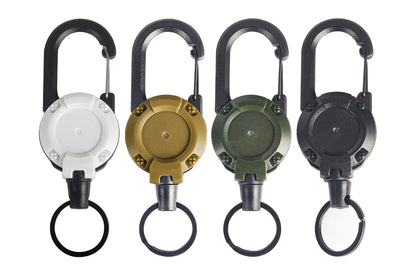 4 Piece Retractable Keychain Carabiner Badge Holder