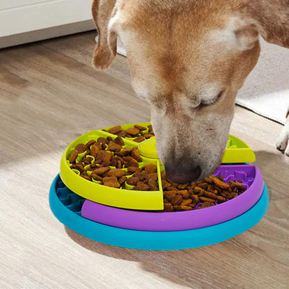 Rotating Slow Feeder Dog Bowl Three-Color Interactive Feeder for Medium Large Dogs