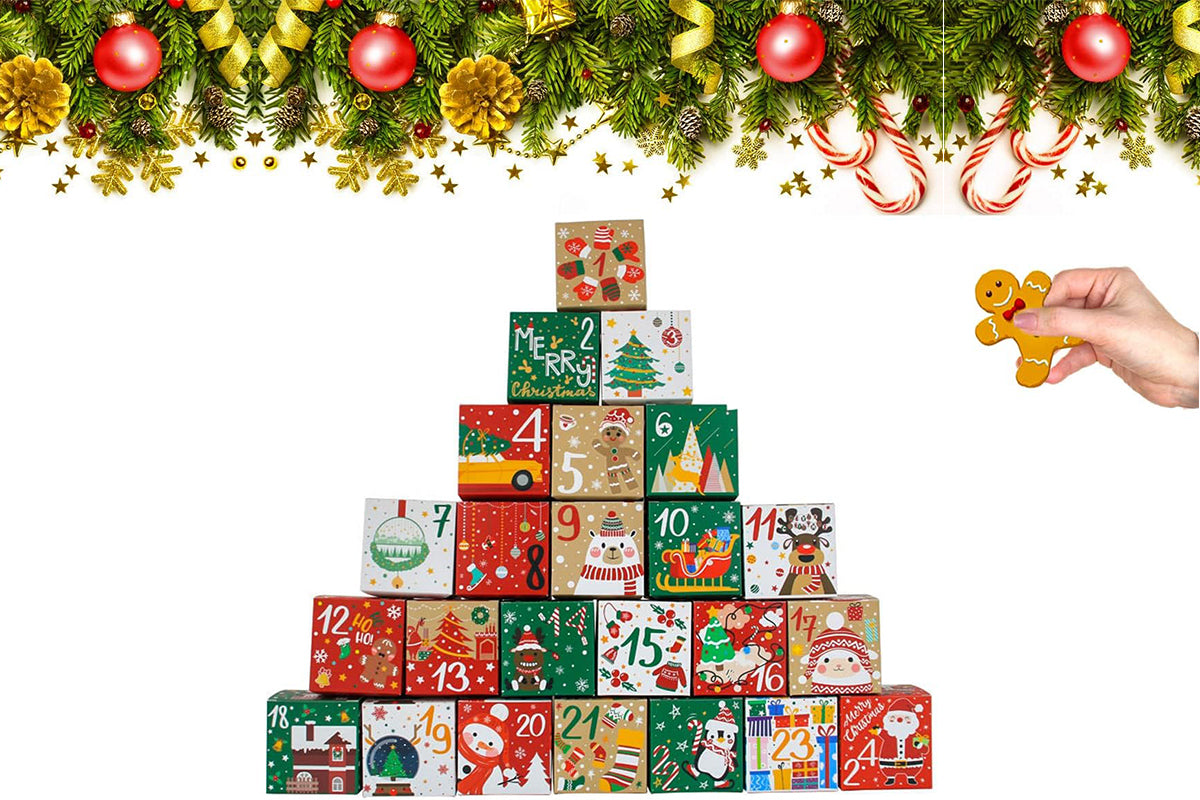 24Pcs DIY Christmas Advent Calendar Box for Candy Make Your Own Advent Calendar