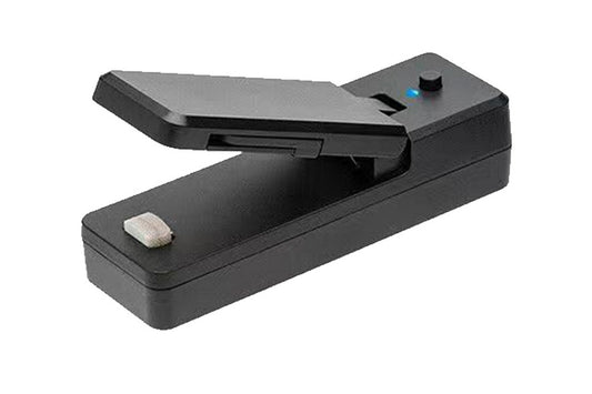 Portable USB Rechargeable 2-In-1 Handheld Heated Vacuum Sealer Cutter Plastic Bags Food Storage Freshness-Black