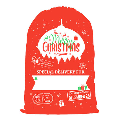 Christmas Gift Canvas Bags Santa Sacks with Drawstring Closure Style 1