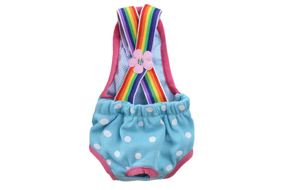 Cute Harness Female Dog Sanitary Pants Reusable Menstrual Diaper-Blue