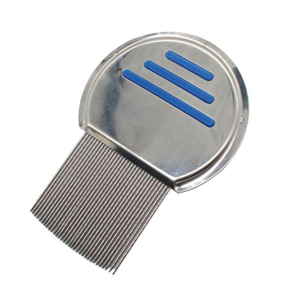 Stainless Steel Pet Flea Comb Fine Tooth Grooming Tool Blue