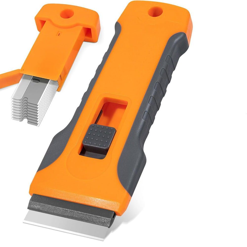 Retractable Razor Blade Scraper Tool with 15 Metal Blades