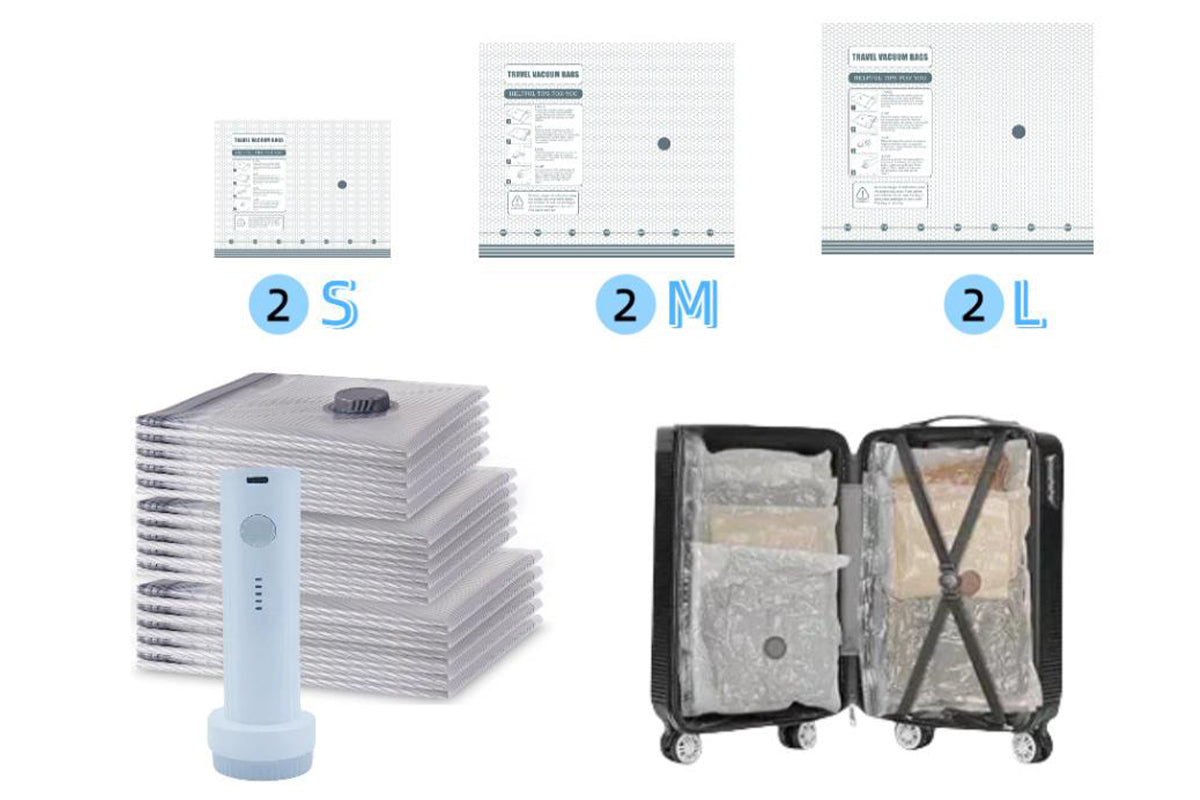 6 Piece Vacuum Bags with Rechargeable Air Pump