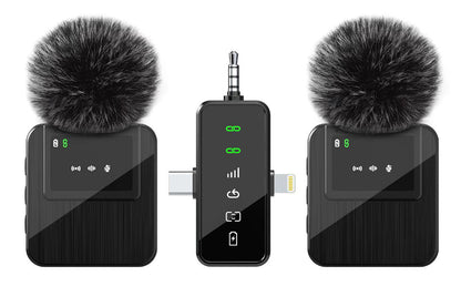 3 In 1 Wireless Lavalier Microphone for Phone Camera Live Recording