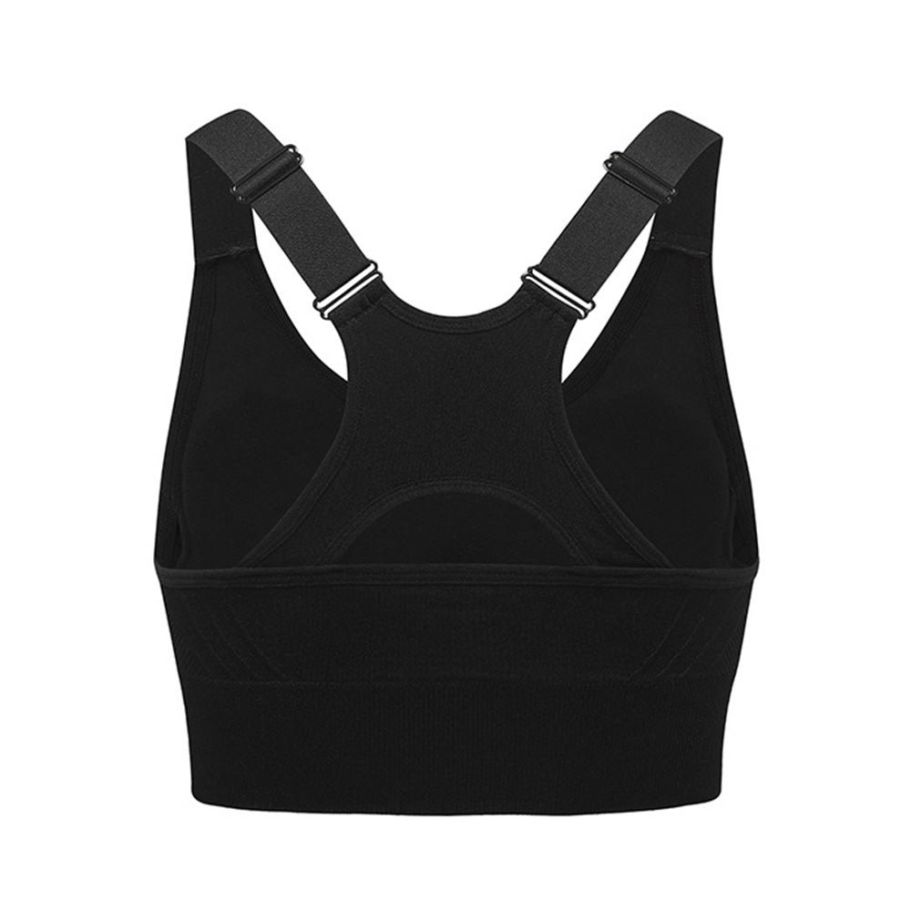 Women Adjustable Sports Bra Wide Strap Design for Running and Gym Fitness-Black
