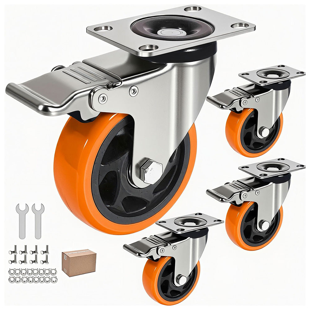 4 PCS Swivel Caster Wheels with Brake Castor Wheels