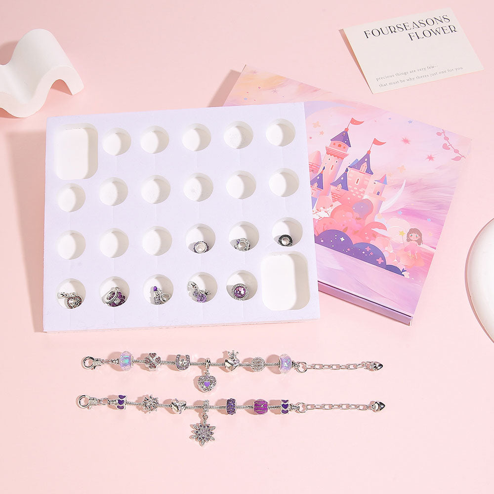 24 DAYS Christmas Countdown Calendar Xmas Advent Charm Bracelet Making Kit