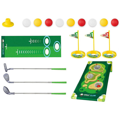 Kids Golf Toy Set Retractable Golf Clubs with Scorecard and Storage Bag Outdoor Yard Games