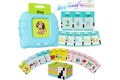 Talking Flash Cards Pocket Speech Toys 224 Sight Words Educational Language Learning Toys for Boys Girls Gifts-Blue