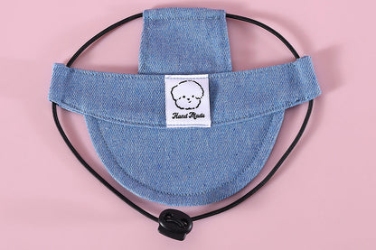 Denim Dog Hat Sun Visor Baseball With Ear Holes Chin Strap Outdoor Pet Sun Hat