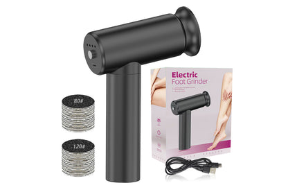Electric Foot Callus Remover Pedicure Tools With 60PCS Sandpapers Foot Scrubber-Black