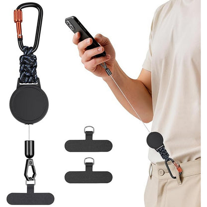 Anti-theft Phone Tether Mobile Phone Lanyard for Cycling Hiking Climbing Fishing-Black
