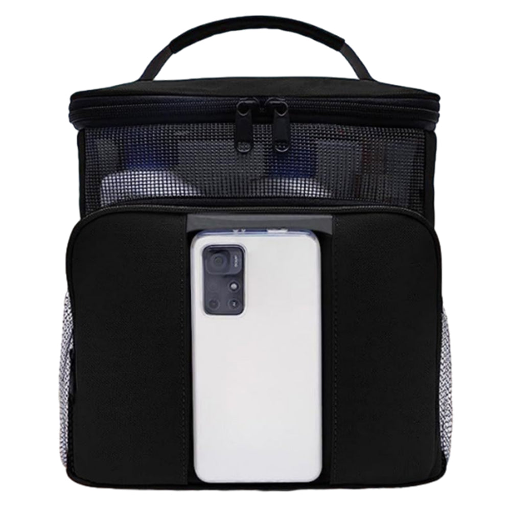 Portable Hanging Toiletry Bag Travel Makeup Storage Bag Mesh Shower Caddy Tote Black