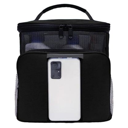 Portable Hanging Toiletry Bag Travel Makeup Storage Bag Mesh Shower Caddy Tote Black
