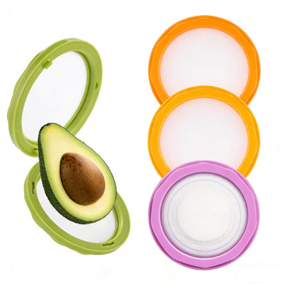 4Pcs Reusable Silicone Containers Set for Avocado Saver and Onion Keeper