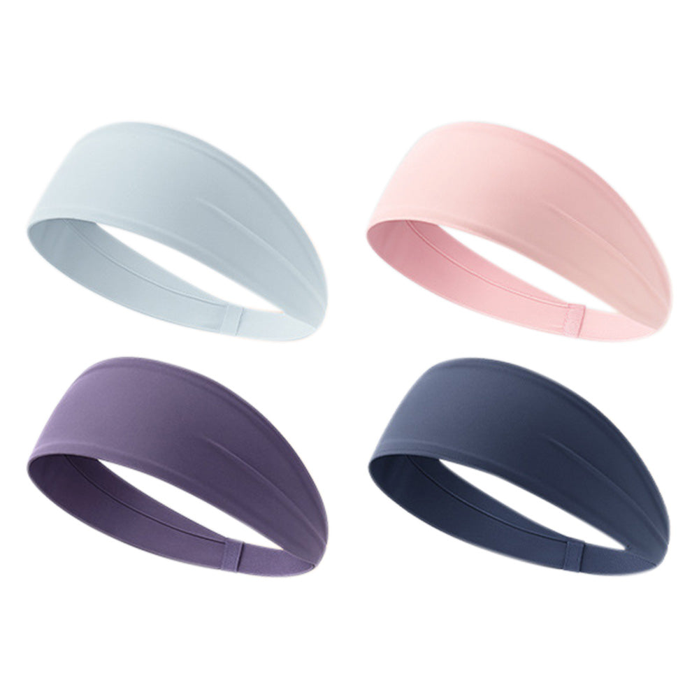 4 Pack Fitness Sweat Headbands Wide Elastic Sports Headbands for Workout Yoga