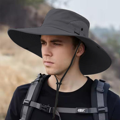 Unisex Sun Hats Boonie Hat Wide Brim Fishing Hiking Outdoor Hat Black