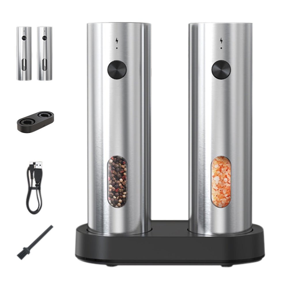 2Pcs Stainless Steel Salt and Pepper Grinder Set Shakers for Kitchen