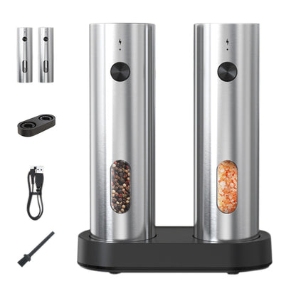 2Pcs Stainless Steel Salt and Pepper Grinder Set Shakers for Kitchen