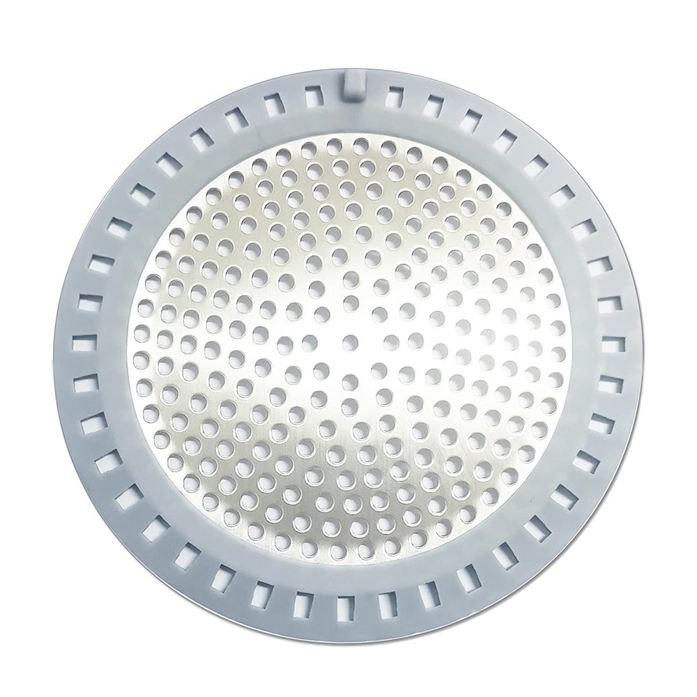 Stainless Steel Hair Catcher Silicone Shower Drain Strainer with Handle