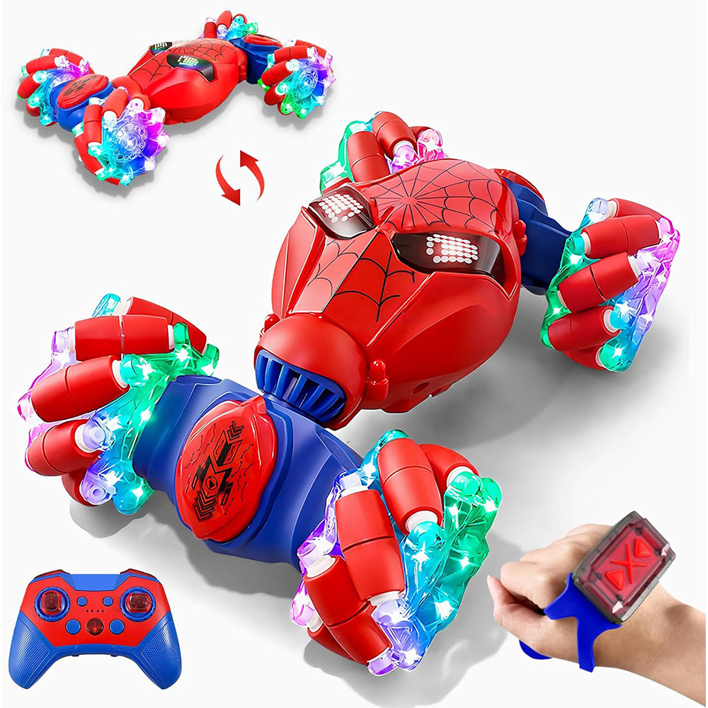 4WD Gesture Sensing RC Stunt Car with Drift Lights & Music Hand-Controlled Toy Red