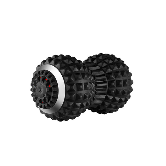 Vibrating Rolling Massage Ball with 4-Speeds Deep Tissue Trigger Point Massager Black