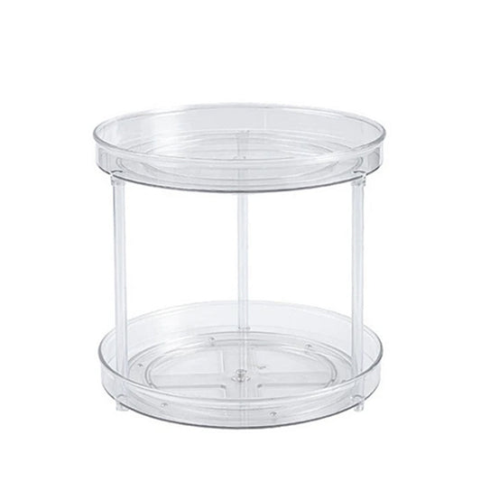 2-Tier Lazy Susan Turntable Spice Rack Cabinet Storage Tray Organizer for Kitchen Countertop