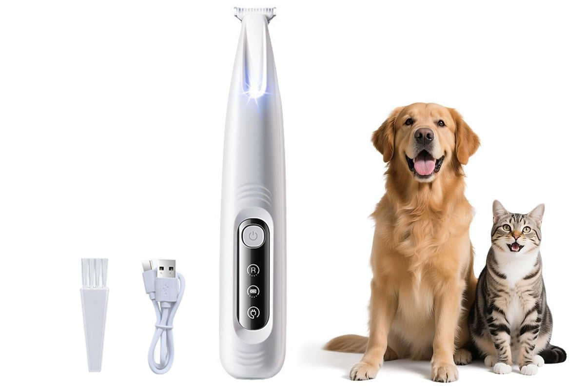 Dog and Cat Grooming Trimmer LED Electric Pet Paw Hair Cutter