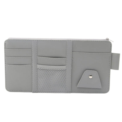Car Sun Visor Organizer with License & Sunglasses Holder Gray