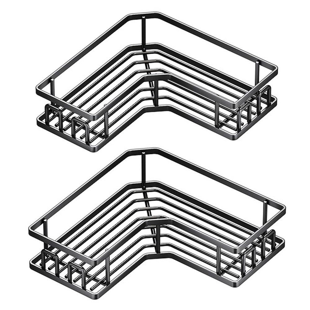 2 Piece Carbon Steel Adhesive Corner Shower Caddy Set