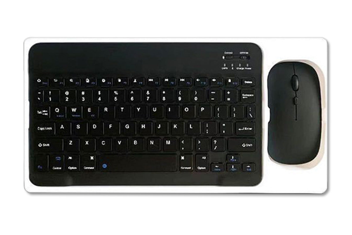 Ultra Slim Portable Wireless Bluetooth Keyboard Mouse Combo for Tablet Laptop -Black