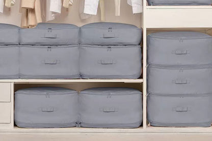 2Pcs 3 Layer Ultra Space Saving Self Compression Organizer Heavy Duty Moving Storage Bag-Grey