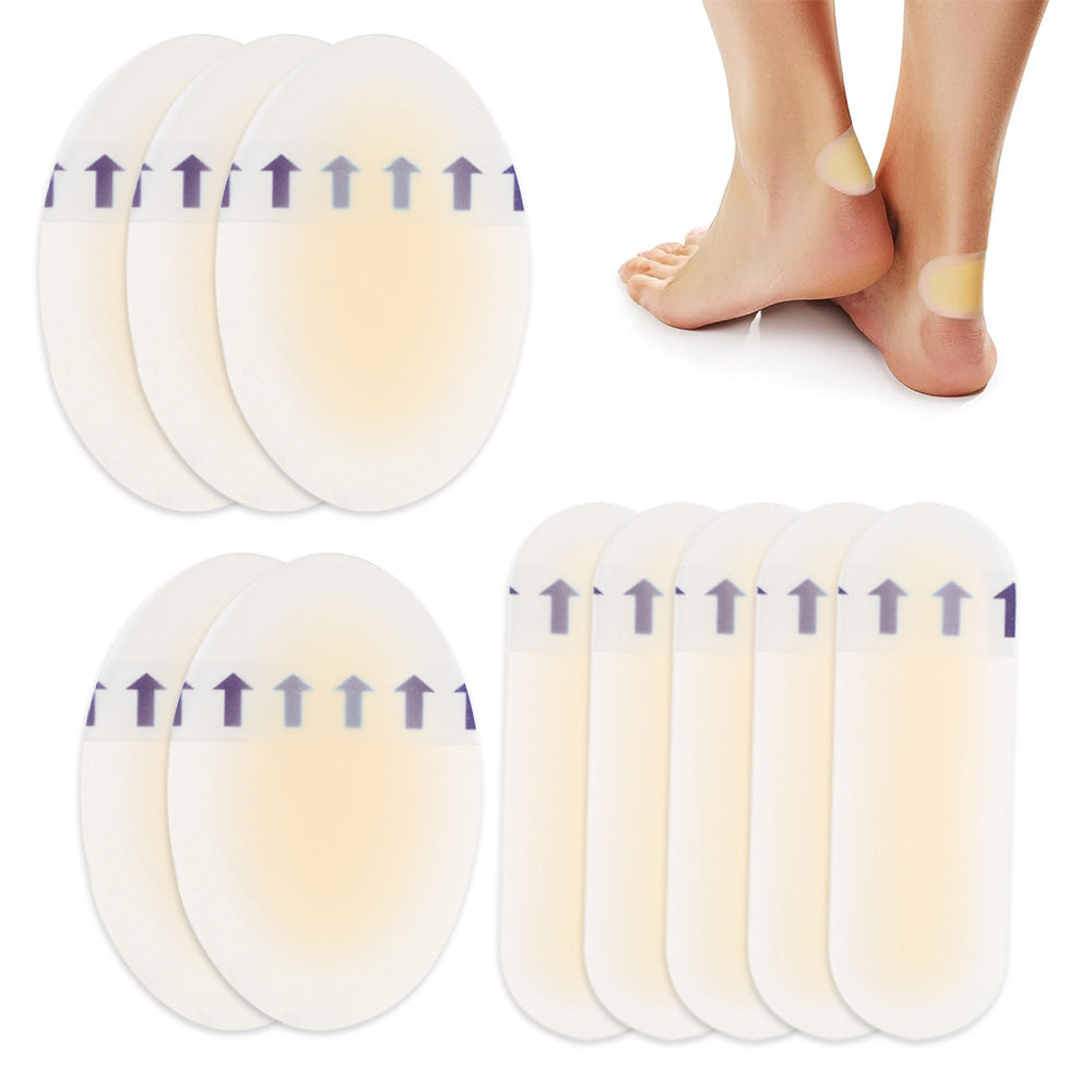 10Pcs Set Gel Bandages for Feet Heel Water-Resistant Hydrocolloid Blister Pads for Prevention Recovery Style 1