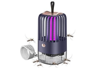 USB Rechargeable UV Light Mosquito Killer Portable Fly Zapper With Hanging Hoop-Blue