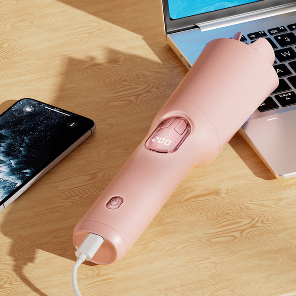 Automatic Curling Iron with 3 Temperatures Curling Iron 2-Way Rotation for Hair Styling Pink